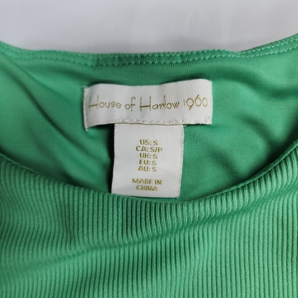 House of Harlow 1960 Green Ribbed Sleeveless Bodysuit Size Small - Picture 2 of 15